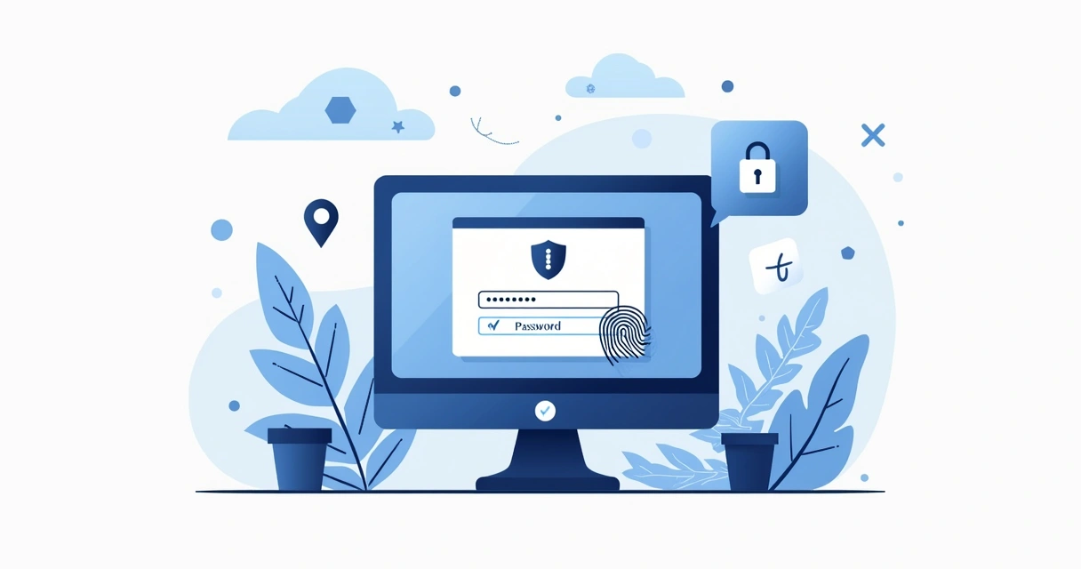 Página de autenticação digital com senha e biometria ativa