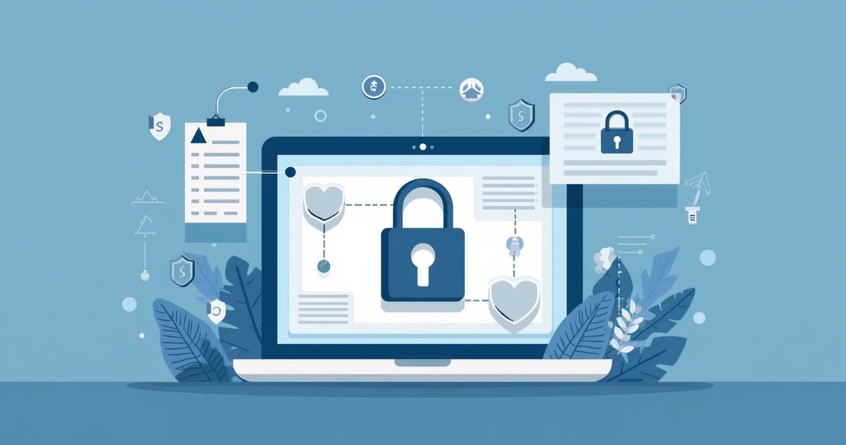 Certificados digitais em uma tela de computador com cadeado. 