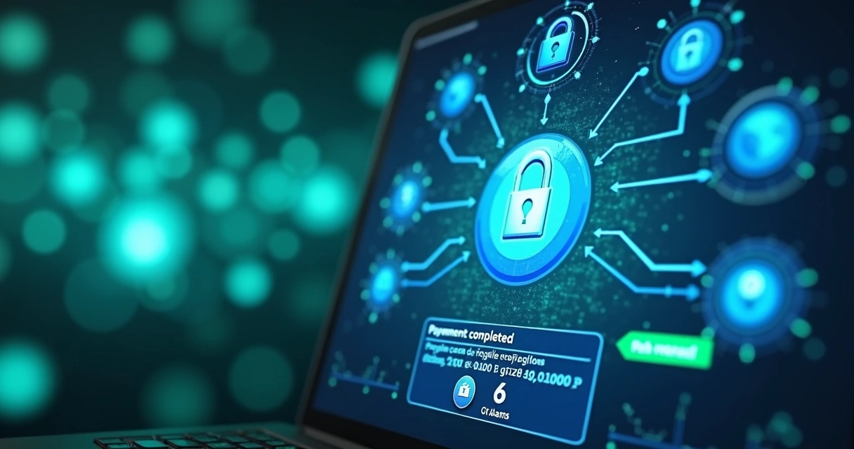 Interface digital com símbolos de segurança digital em aposta online 