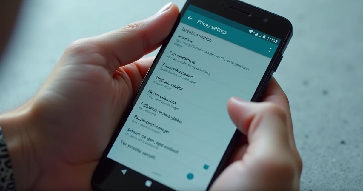 Tela do Android mostrando opções de segurança e privacidade. 