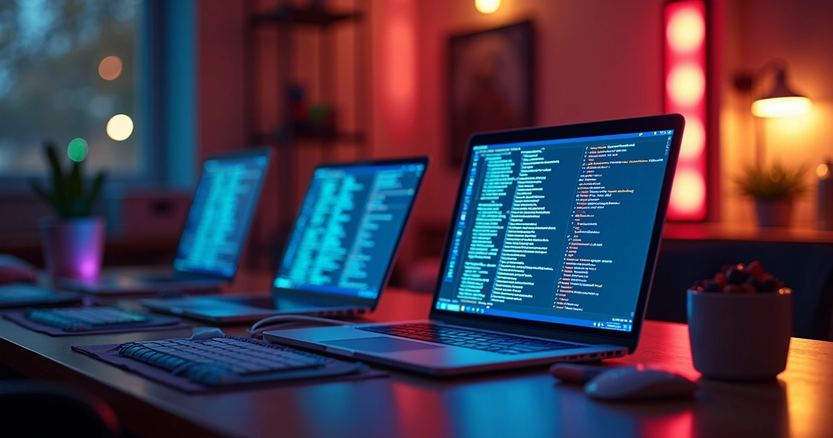 Dezenas de chaves de segurança de API espalhadas por uma mesa moderna 