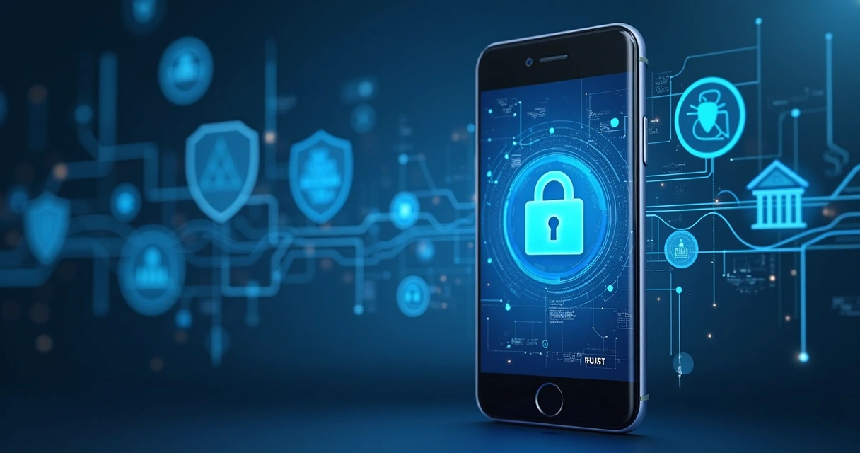 Celular mostrando tela de segurança de um banco digital 