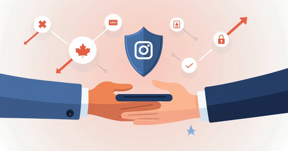 Símbolos de segurança e proteção ao transferir contas do Instagram 