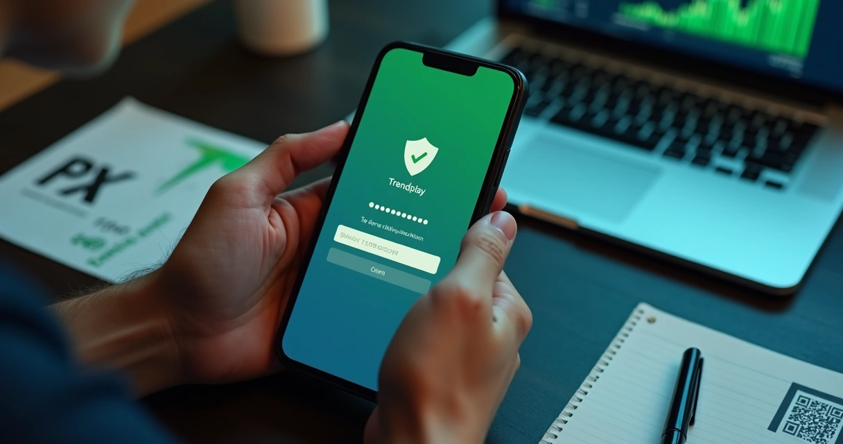 Usuário protegendo conta em aplicativo financeiro com autenticação em duas etapas 