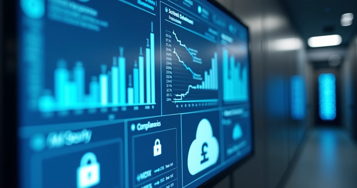 Monitoramento de segurança e controle financeiro em tela de nuvem 