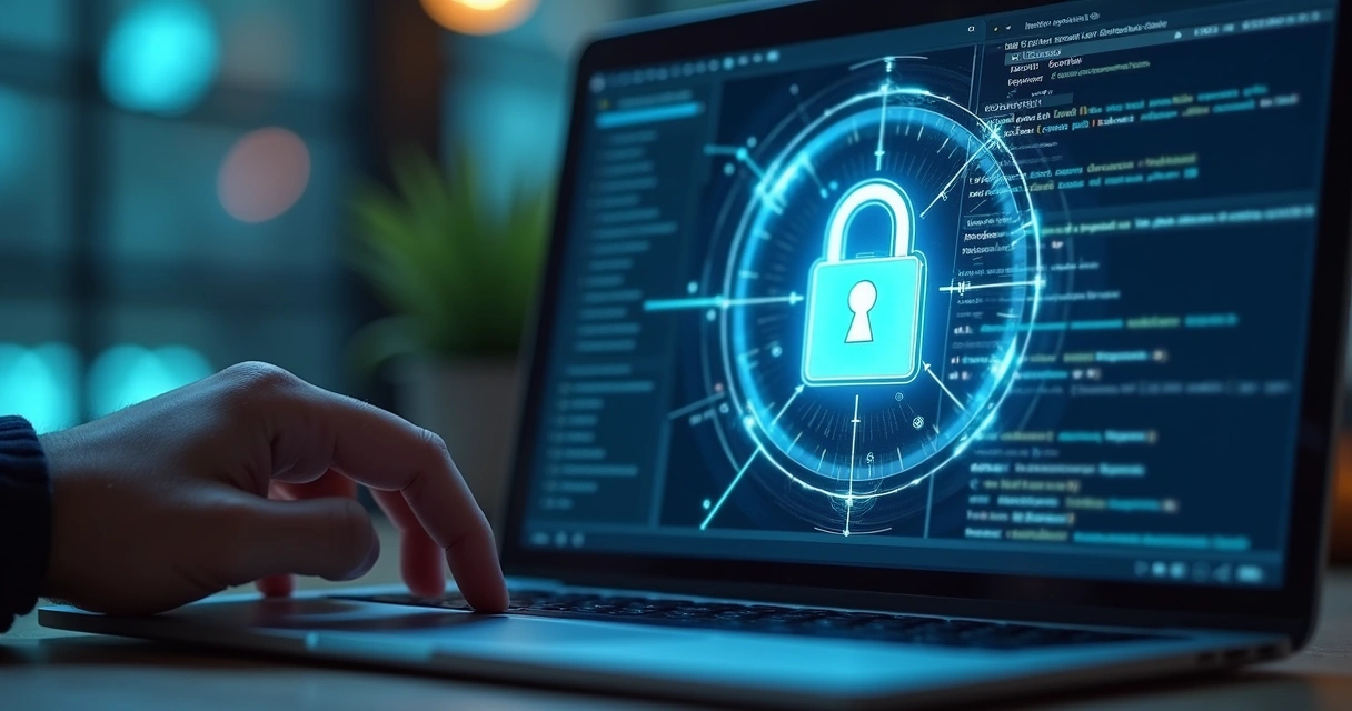 Símbolo de cadeado digital protege vídeos e materiais em tela 