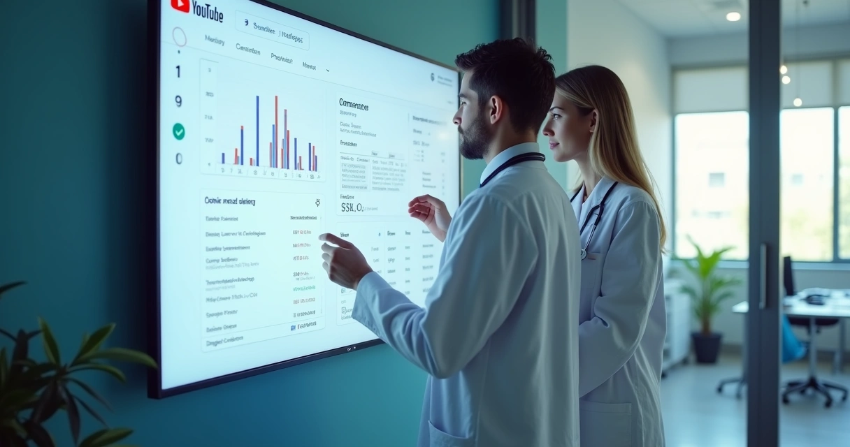 Profissional gerenciando segurança de dados em ambiente médico digital 