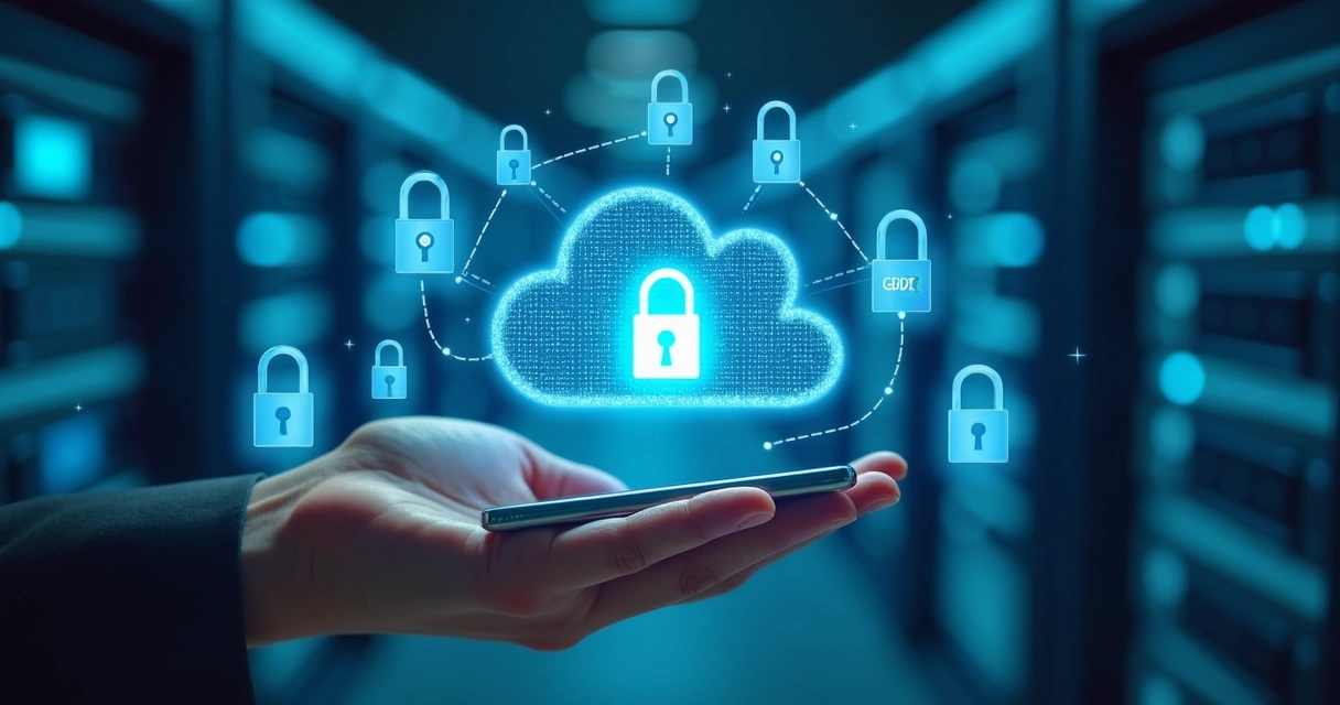 Ilustração de segurança de dados em nuvem para cobrança