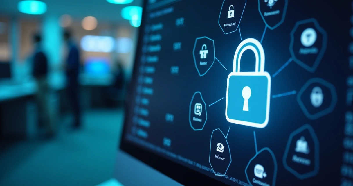 Painel de controle de segurança de dados e acesso de ERP em nuvem 