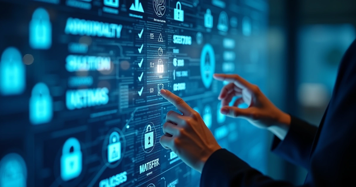 Painel de segurança de dados financeiros digital 