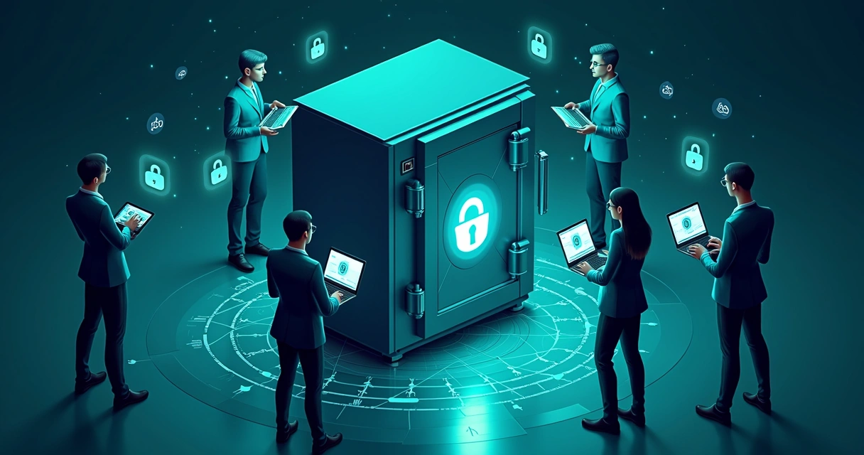 Ilustração de proteção de dados e LGPD. 