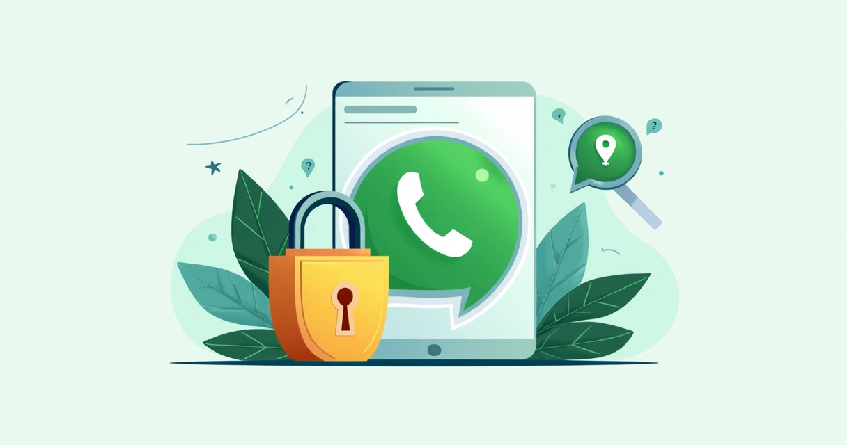 Ícones de cadeado e conversa indicando proteção de dados no WhatsApp 
