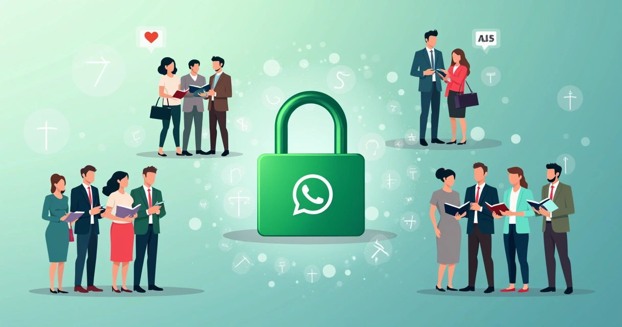 Grupos de WhatsApp de igrejas e empresas com cadeado de segurança