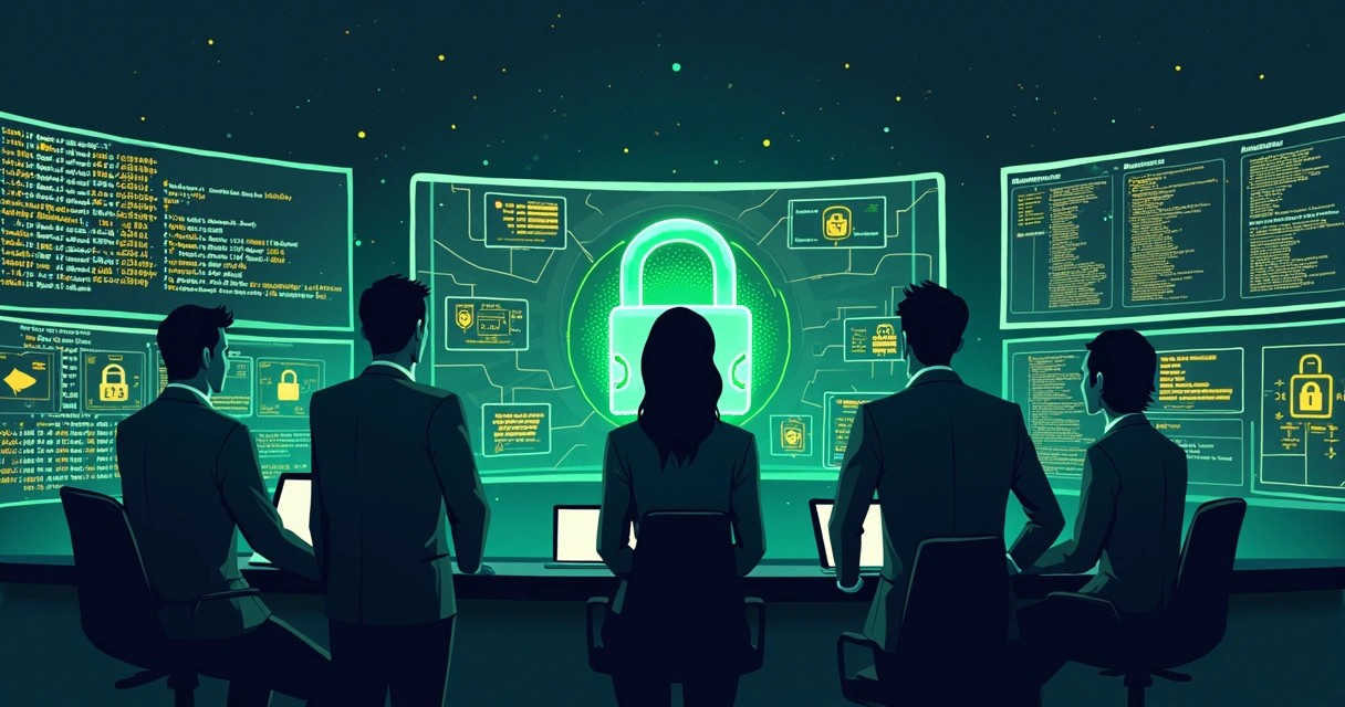 Equipe monitorando segurança em DevOps com IA