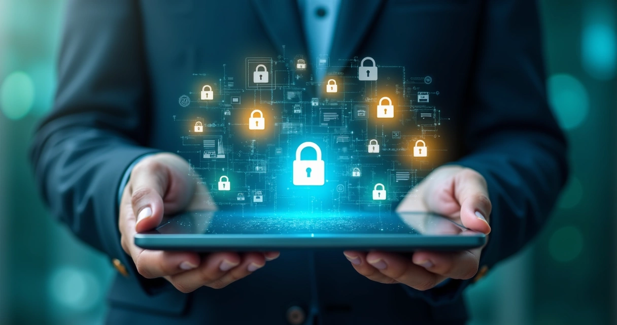 Ícones de cadeados digitais protegendo certidões em painel online