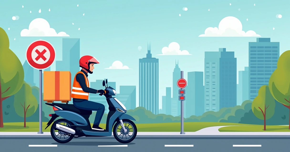 Motofretista com EPIs na via 