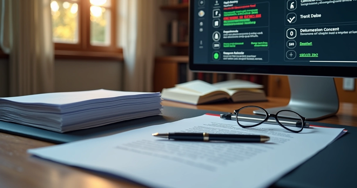 Documentos jurídicos organizados e validados por IA com alertas em tela 