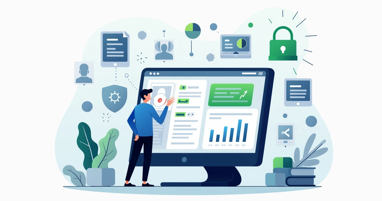 Elementos de segurança e domínio integrados em painel de hospedagem 