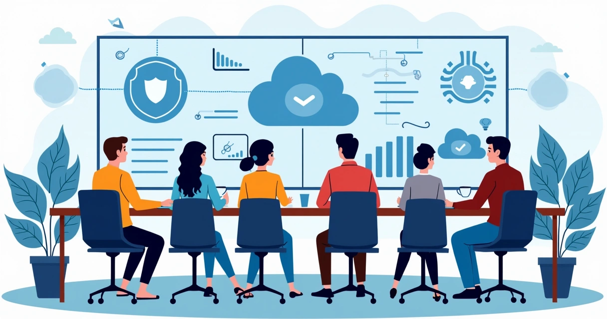 Equipe de TI analisando processo de atualização em nuvem 