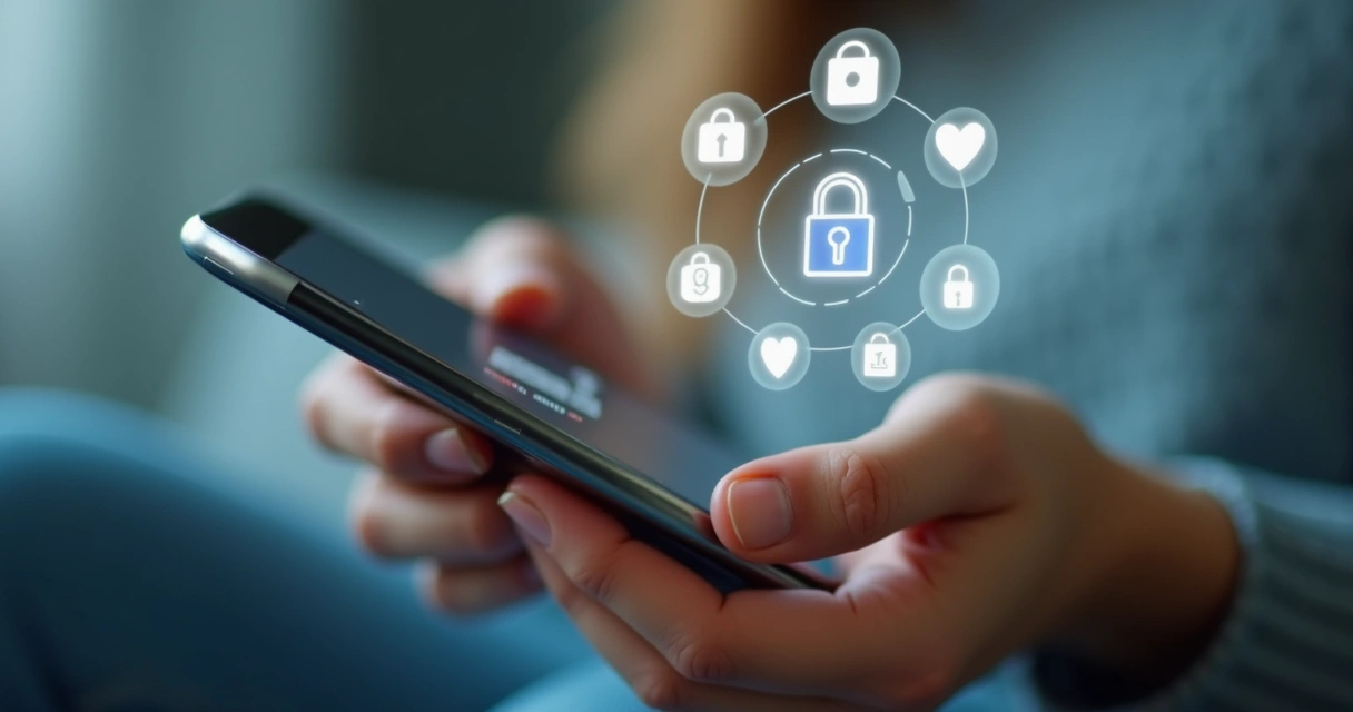 Pessoa definindo limites em smartphone 