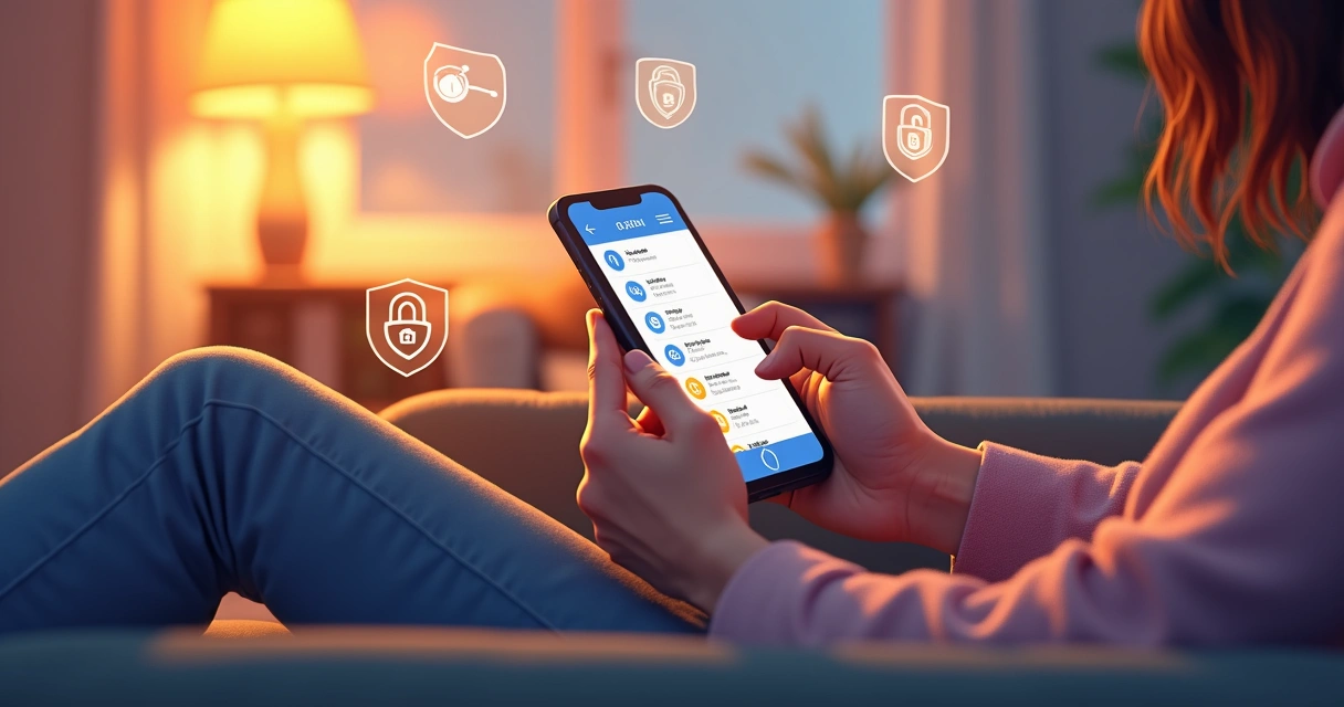 Pessoa revisando pagamentos em app para evitar fraudes 