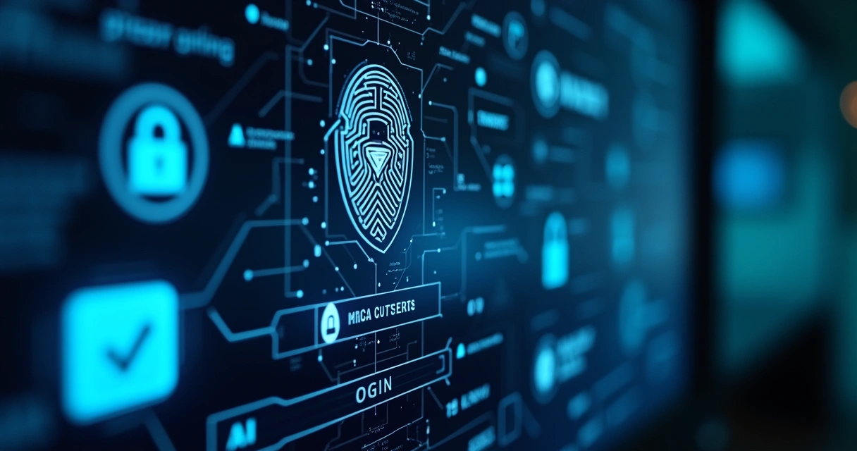 Tela de segurança digital exibindo controle de acesso automatizado 