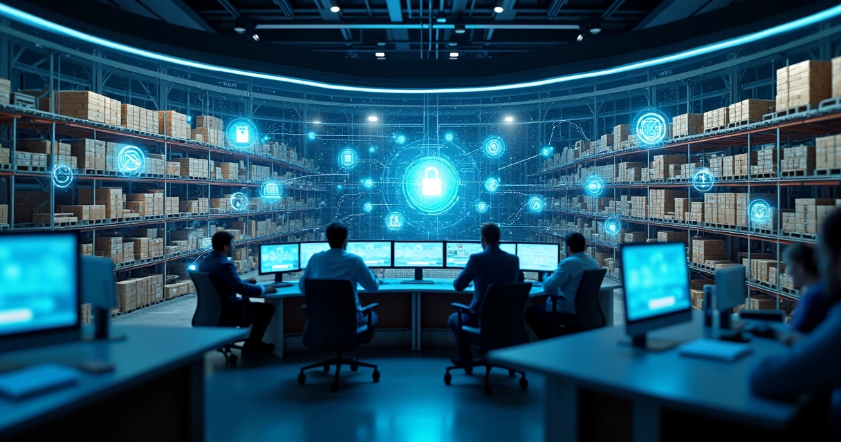 Sistema de IA monitorando e protegendo estoque digitalmente 