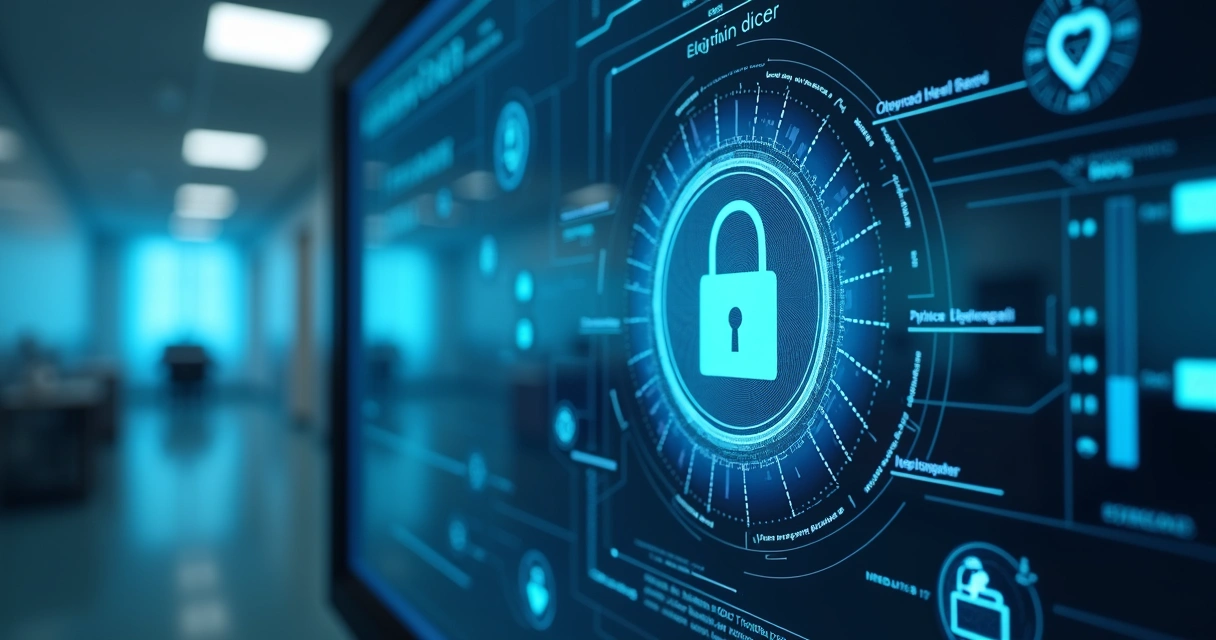 Dados de saúde protegidos por cadeado digital em ambiente de consultório