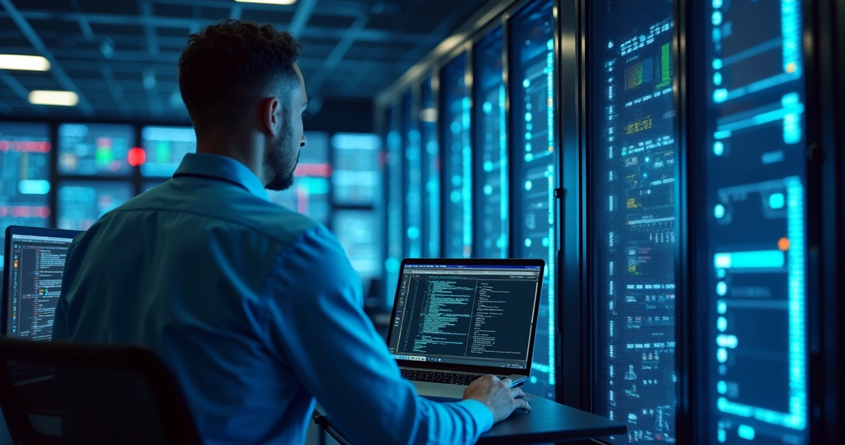 Especialista configurando firewall avançado em servidor corporativo 