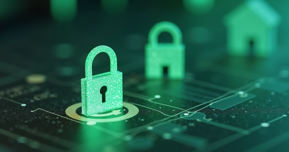 Ícone de cadeado representando proteção de dados em conversa imobiliária no WhatsApp 