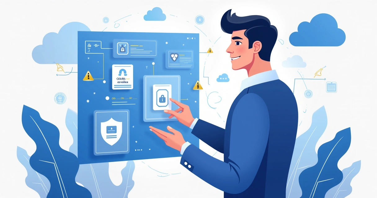 Profissional examinando camadas de segurança de dados 