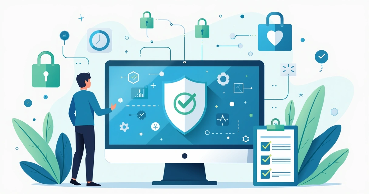 Gráfico de proteção de dados e criptografia em painel online 