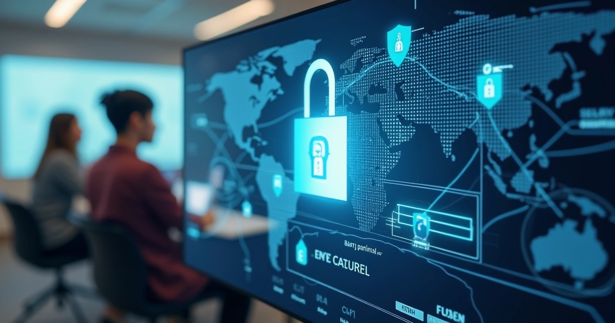 Ilustração de elementos de segurança digital com interface de pagamento online 