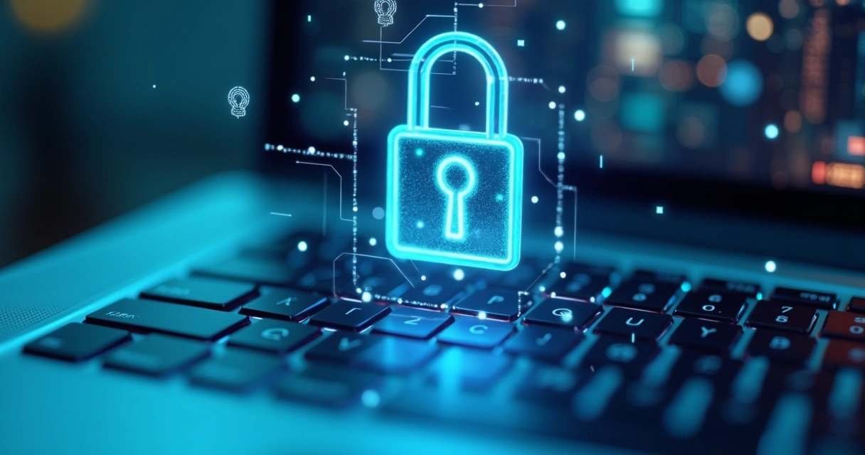 Teclado com cadeado digital simbolizando segurança de pagamento