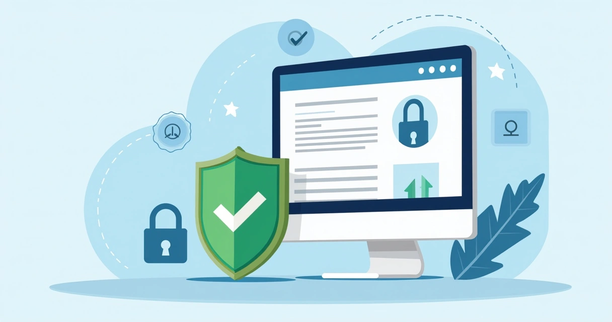 Ilustração de certificado SSL em página de vendas online 