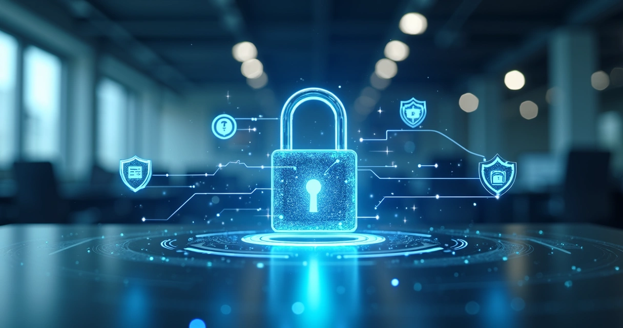 Representação visual de proteção e segurança dos dados empresariais 