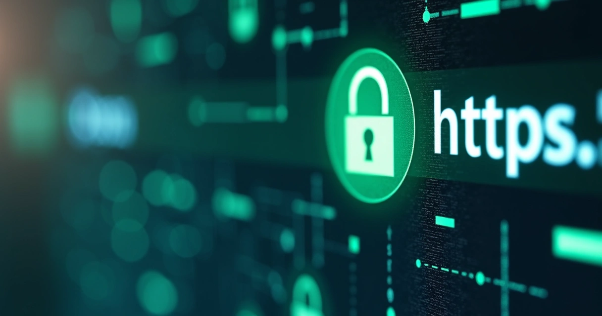 Cadeado de segurança digital em site com HTTPS 