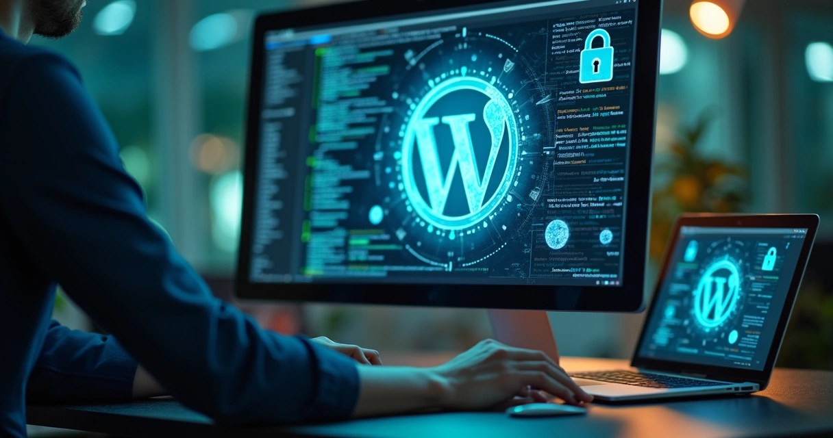 Técnico analisando camada de segurança digital em tela de computador 