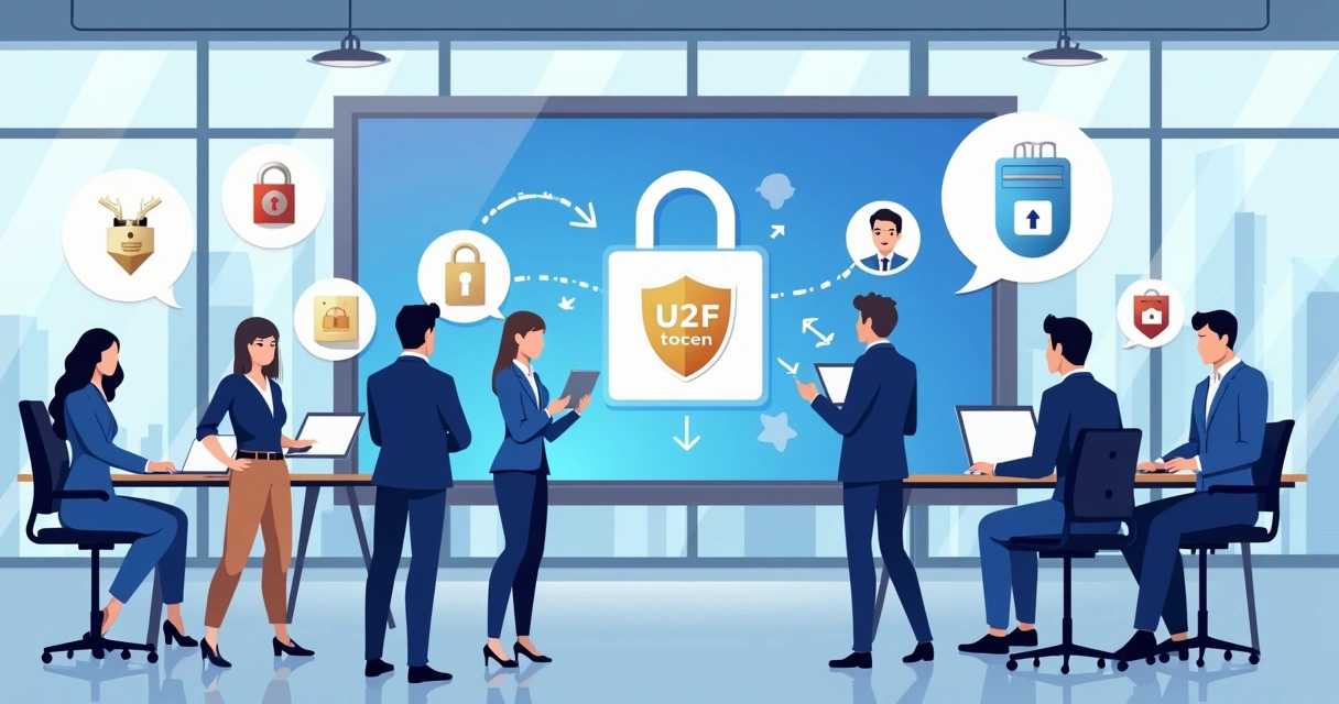 Equipe de TI analisando fluxos de segurança U2F 
