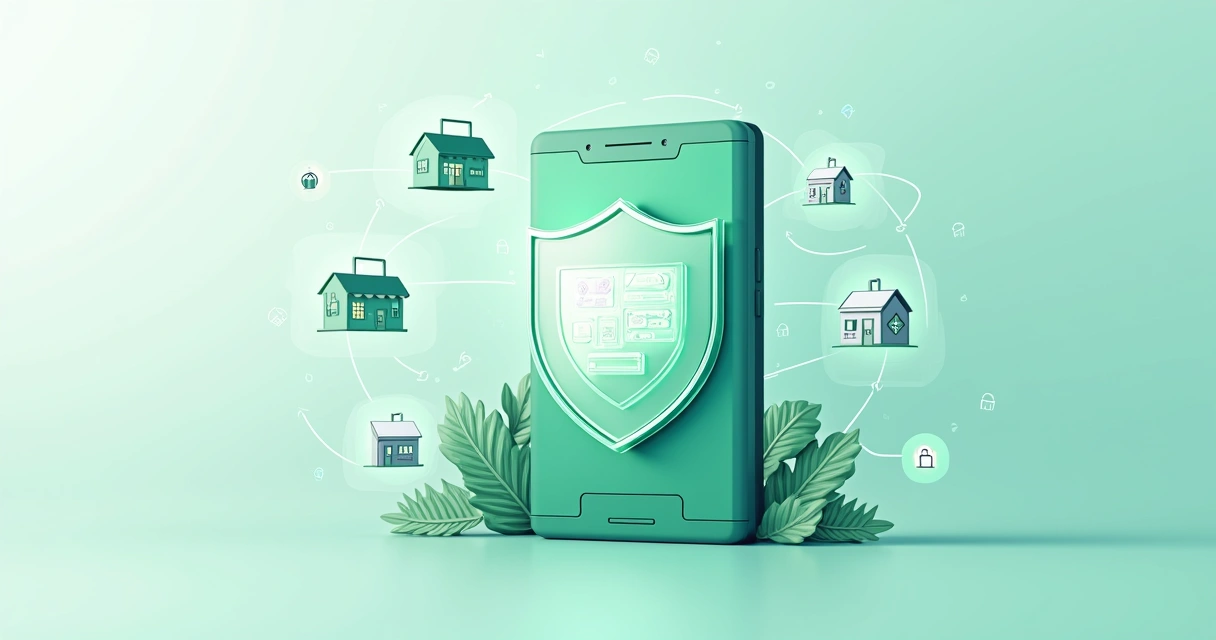 Representação visual de segurança digital cercando mensagens no WhatsApp 