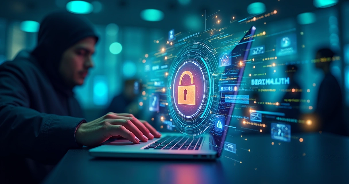 Representación visual de la seguridad en pagos digitales con un teléfono mostrando autenticación y datos cifrados.