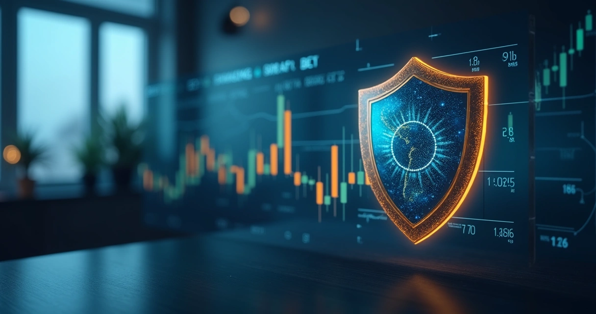 Representação visual de seguro de proteção para traders 