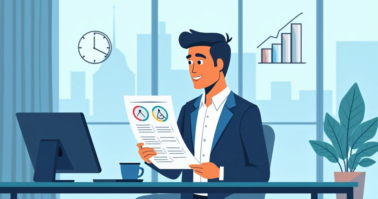 Pessoa de negócios olhando para exames médicos em escritório moderno 