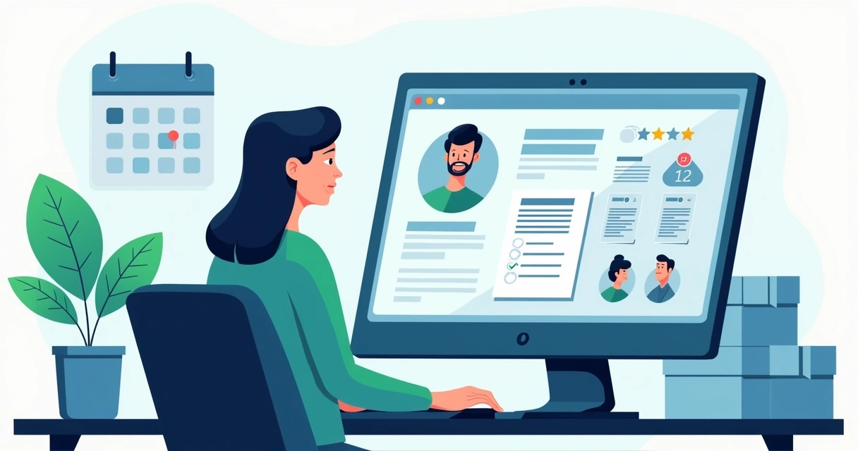 Lojista analisando fornecedores em um computador 