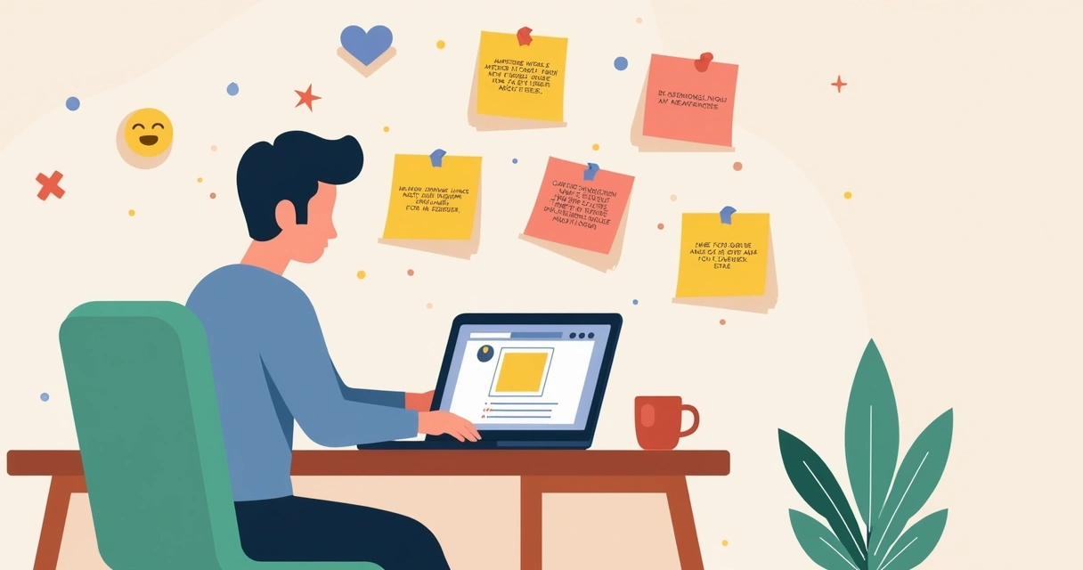 Pessoa analisando opções de frases para bio do Instagram em um notebook 