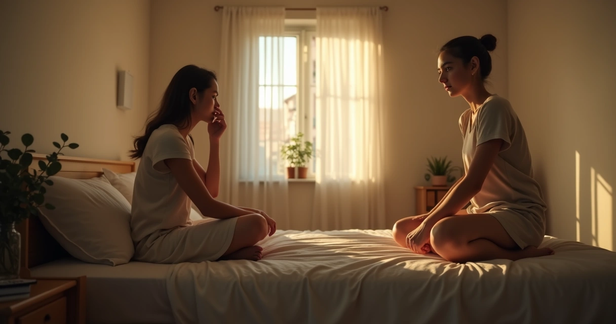 Person split between shadow and light symbolizing hidden emotional triggers of self-sabotage 