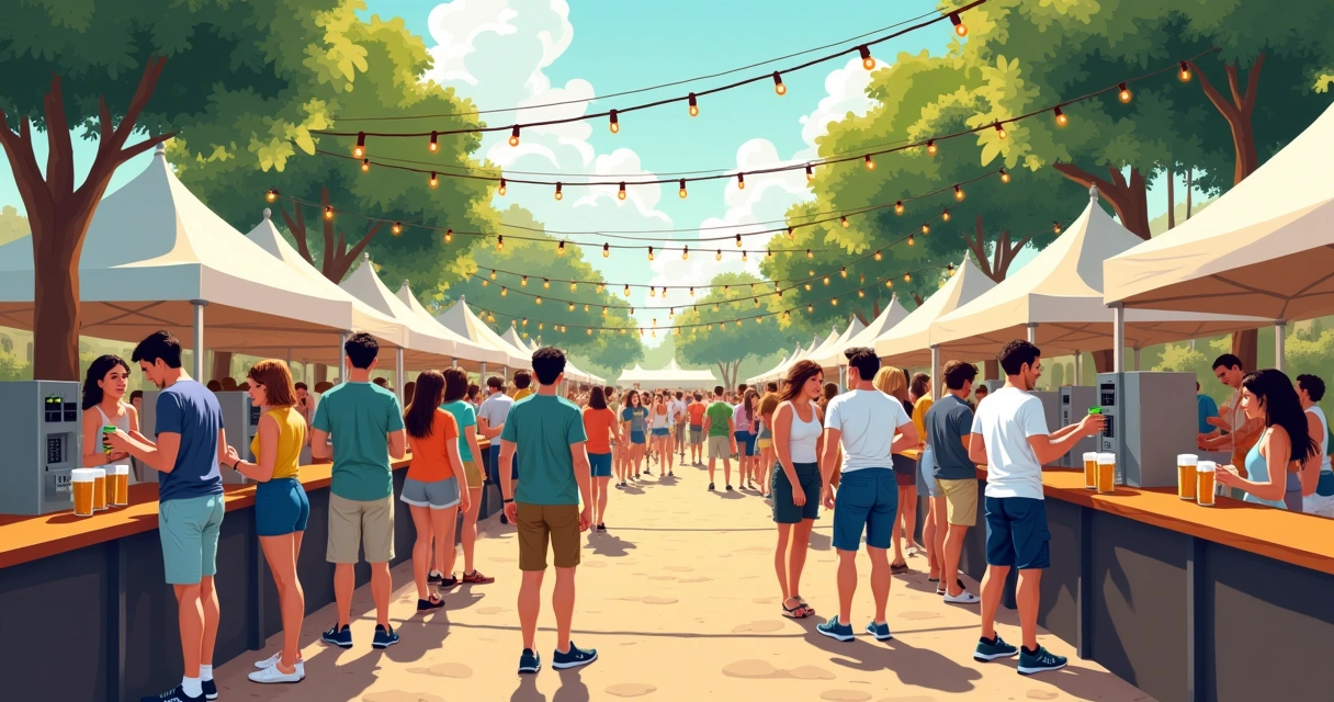 Festival de cerveja artesanal com sistema de autosserviço 