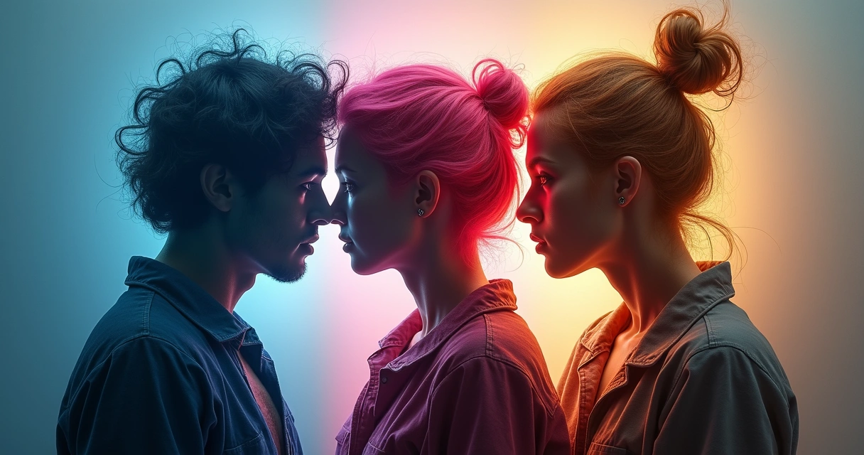 Representação artística do conflito interno dos selfs 