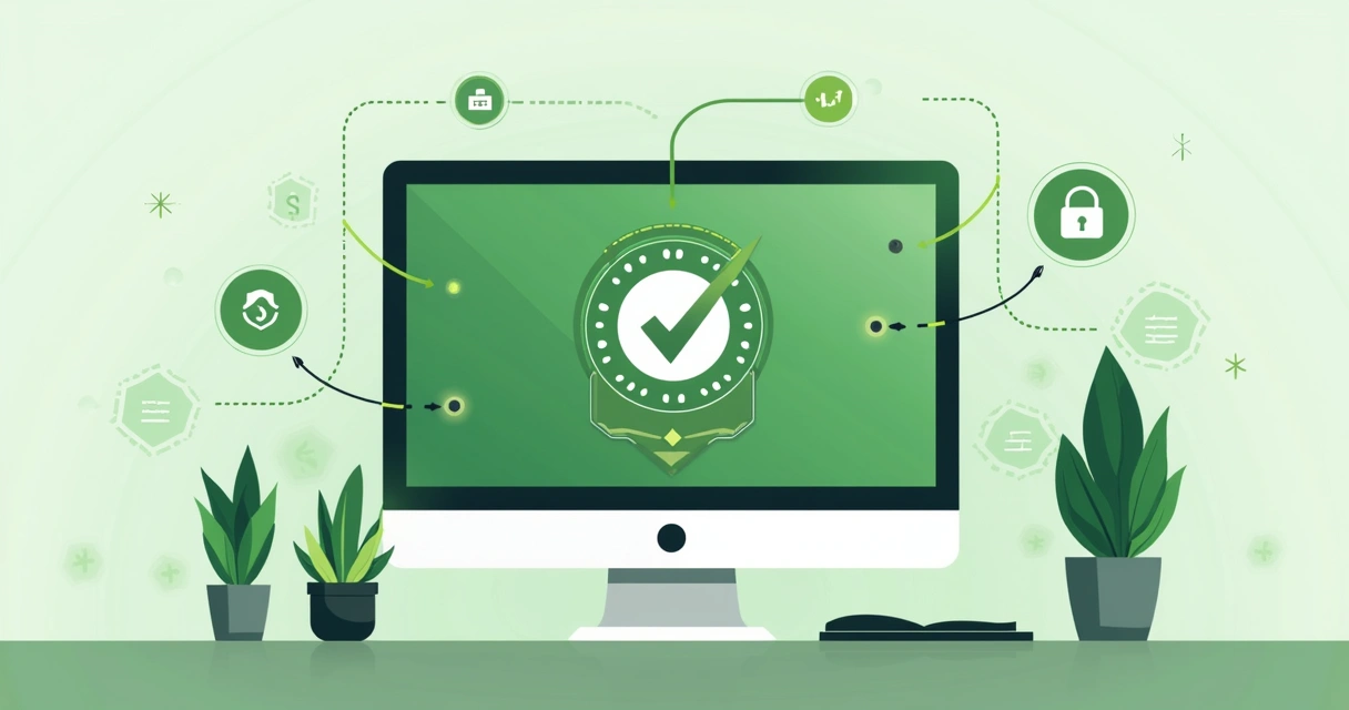 Selo de certificação digital em destaque na tela de computador 