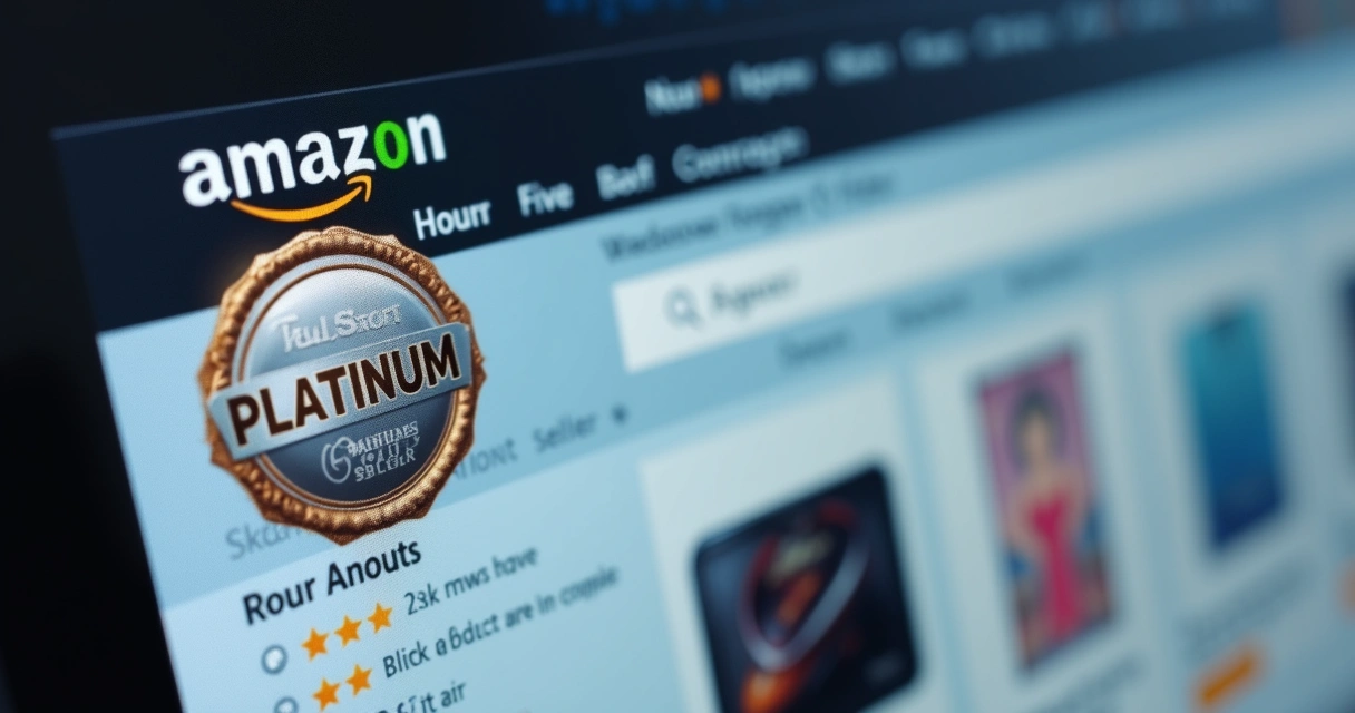 Selo Platinum em destaque em página de loja virtual 